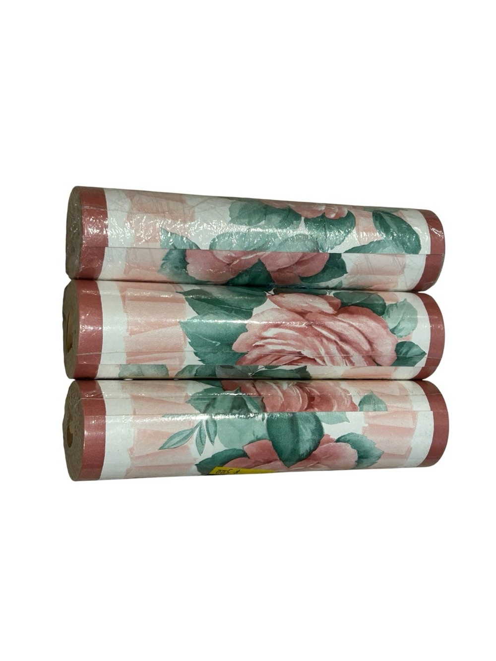 Vintage 80s 90s Floral Wallpaper Border Rolls in Pink and Green